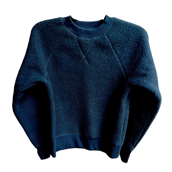 Evelane The  ReNew Fleece Raglan Sweatshirt Dark Navy Size XSmall - Picture 9 of 9